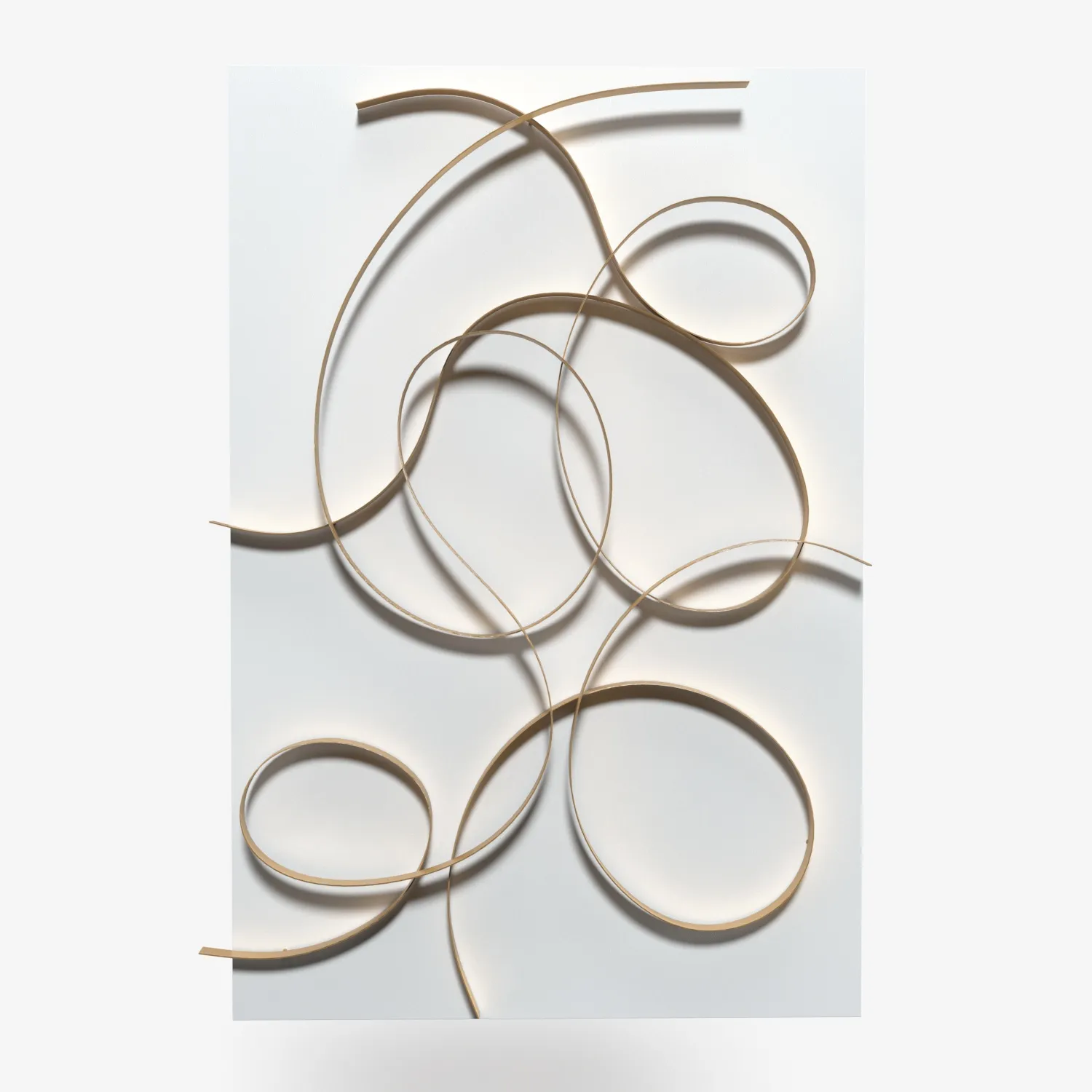 Uttermost Freehand 60 High Brushed Gold Metal Wall Panel PBR 3D Model_01